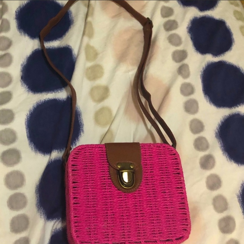 Vintage Pink Basket Purse
